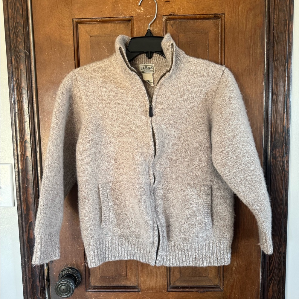 KIDS LL Bean Sweater Full Zip 100% Lambswool Sz Large